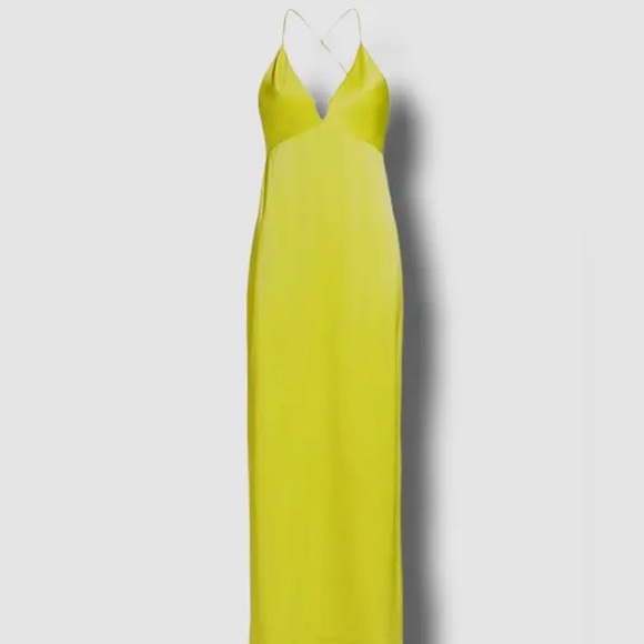 ALICE + OLIVIA DAKOTA SLIP GOWN - YELLOW SZ. 12 - Picture 4 of 5